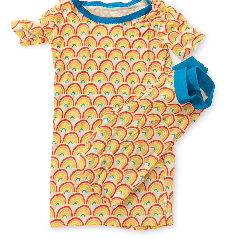 🌈 Little Sleepies “Blue Rainbows” Short Sleeve Pajama Set (3T)